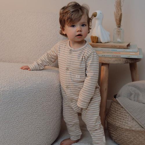 Eendelige pyjama - Zand - Gestreept - Image 3