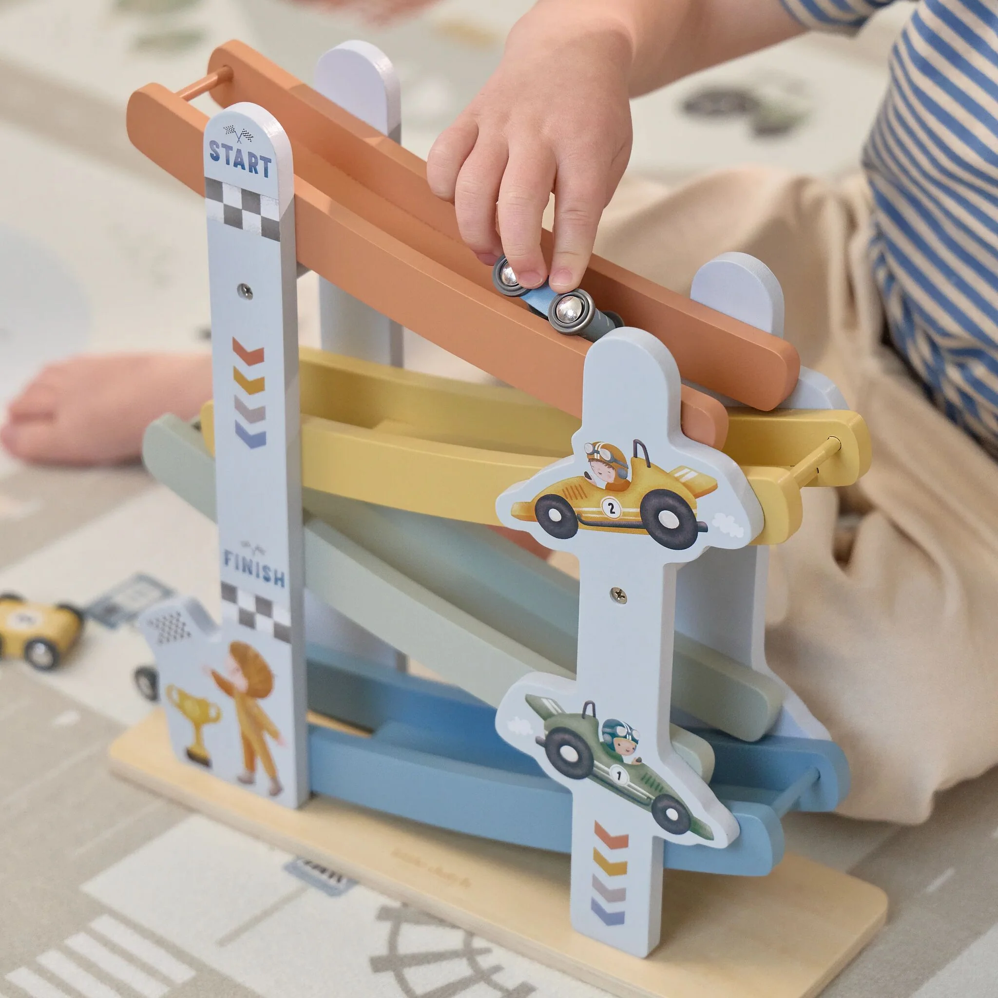 Houten autobaan - Blauw - Image 5