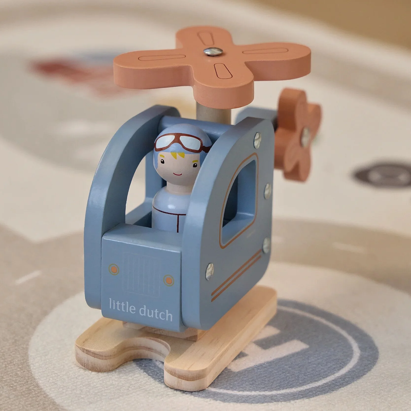 Houten speelgoed helikopter - Blauw - Image 8