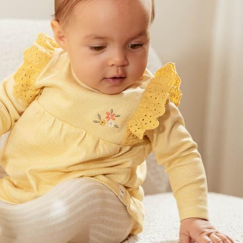 Jurk lange mouw - Geel - Little Farm - Geruit - Image 14