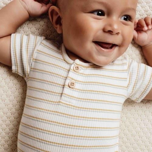 Romper korte mouw - Meerkleurig - Little Farm - Streep - Image 3