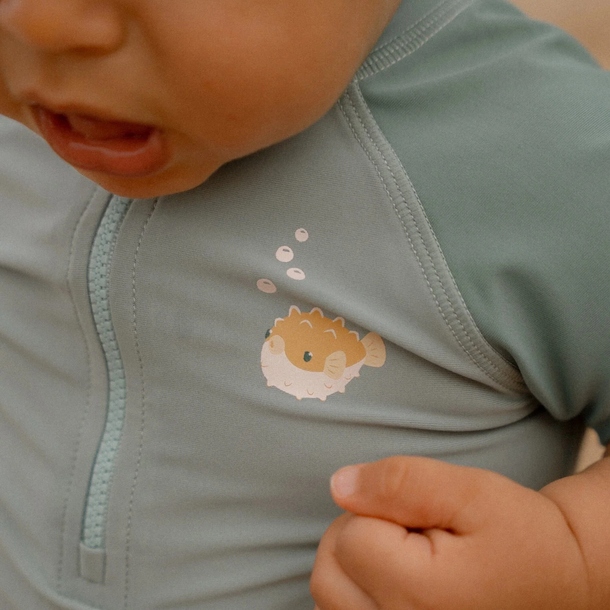 Zwemshirt korte mouw - Groen - Seashells and Stripes - Image 4