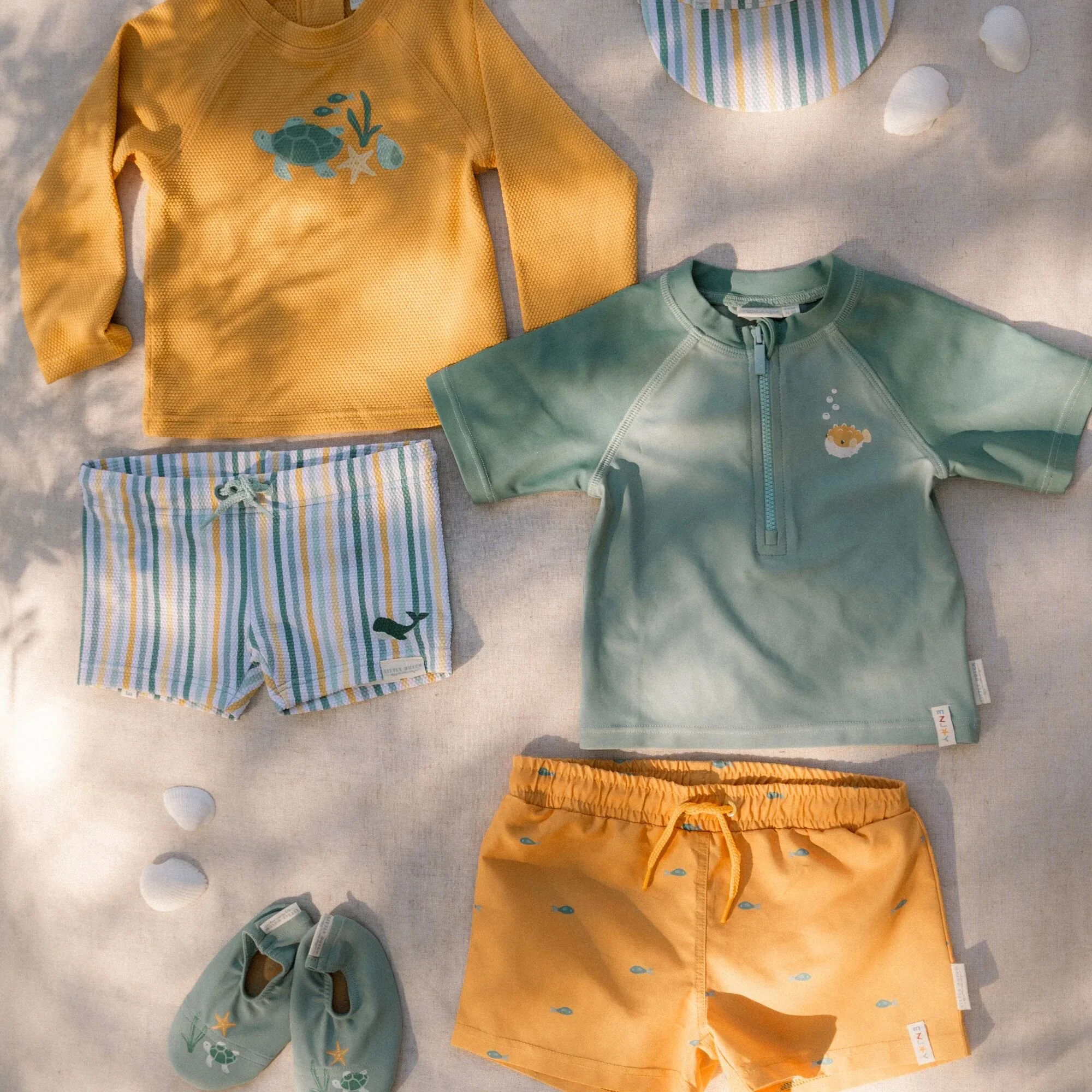 Zwemshirt korte mouw - Groen - Seashells and Stripes - Image 5