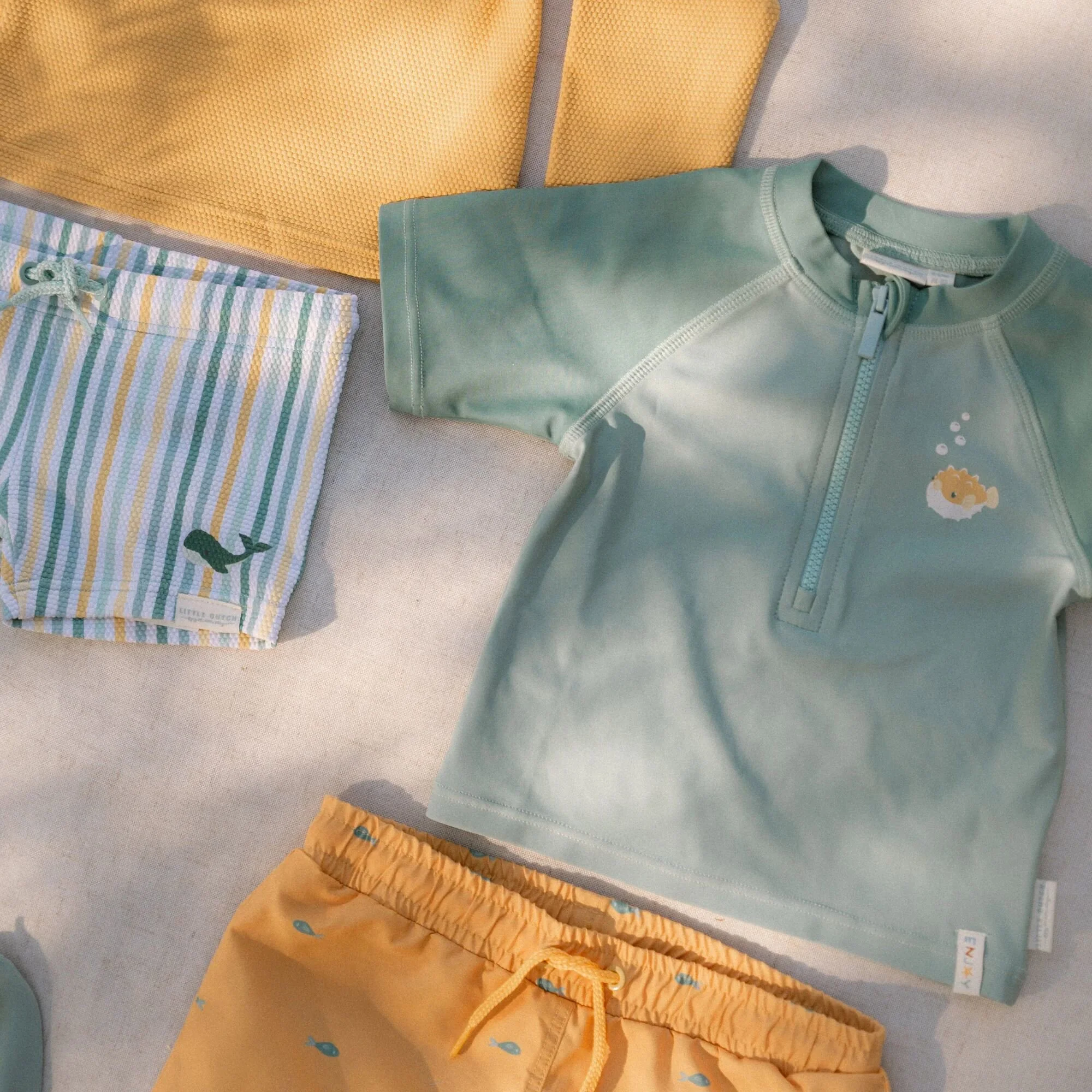 Zwemshirt korte mouw - Groen - Seashells and Stripes - Image 7